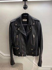 Authentic Saint Laurent Biker Leather Jacket Womes Fr36