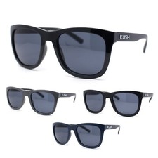 Kush Mens Rounded Rectangular Horn Rim Matte Sporty Plastic Sunglasses