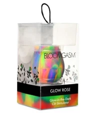 XR Brand Bloomgasm Glow Rose Glow-in-the-dark Clit Stimulator, New