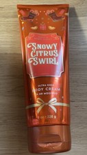 BATH BODY WORKS SNOWY CITRUS SWIRL ULTRA SHEA BODY CREAM 8 OZ OPEN USED