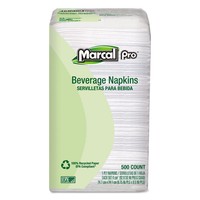 Marcal Pro 100% Recycled Beverage Napkins 1-ply 9 3/4 X 9 1/2 White 4000/carton on sale Marcal Pro 100% Recycled Beverage Napkins 1-ply 9 3/4 X 9 1/2 White 4000/carton on sale