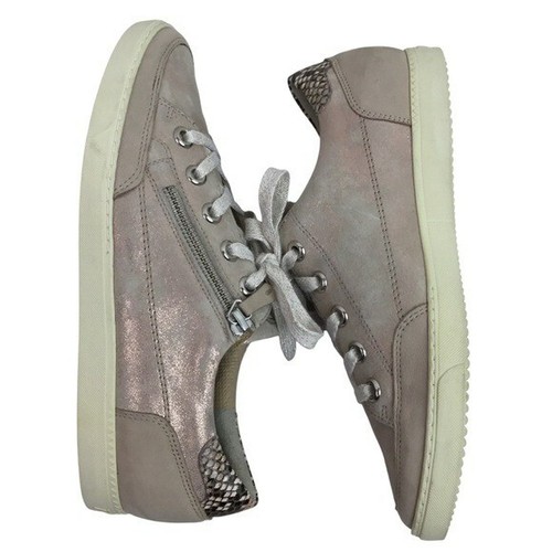 Sneaker bassa Paul Green Wilson in pelle metallizzata con zip e pizzo rosa - Foto 9 di 15