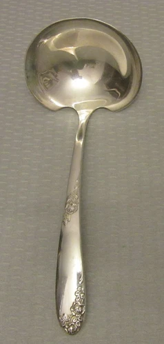 vintage Sterling Silver Lunt SWEETHEART ROSE Gravy Ladle 6"