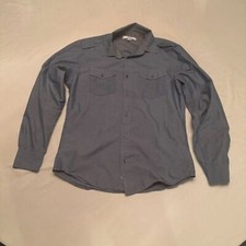 Pd  c grey Button Up with pockets size medium