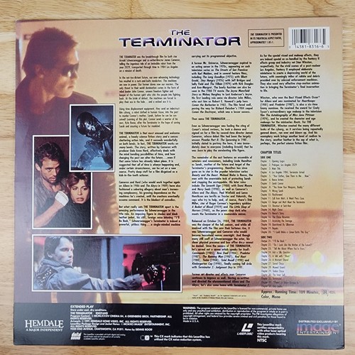 The Terminator Laserdisc LD Movie Widescreen Edition Schwarzenegger - Picture 2 of 4