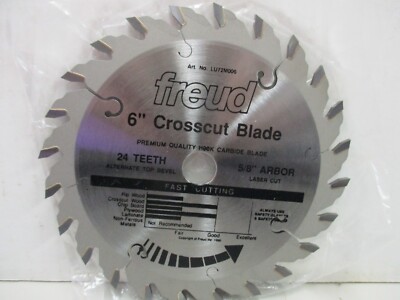 Freud 6'' Crosscut Carbide Saw Blade 5/8'' Arbor 24 teeth
