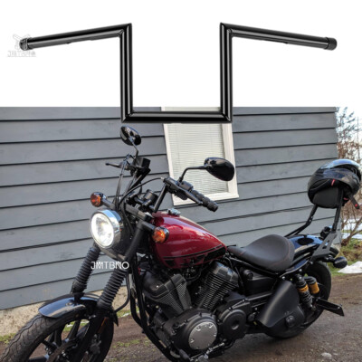 For Yamaha Bolt 2014-2025 Black 1'' inch 25mm Motorcycle Z-Bar 8'' Rise Handlebars