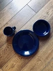 3 Piece Colbalt Blue Fiestaware Dinner Plate Cereal Bowl & Mug
