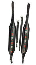 ProLine 9,3cm Genuine Leather Accordion Shoulder Straps Black Folk