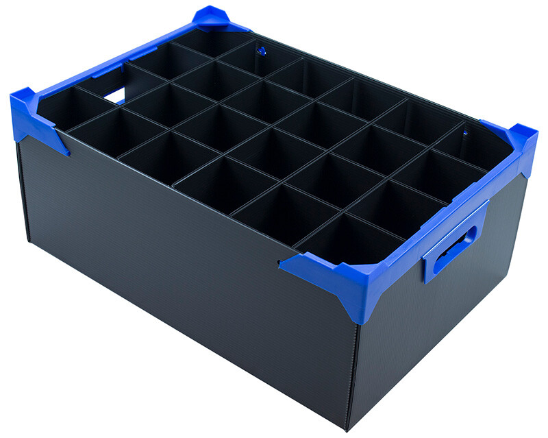 Glassware Storage Box / Wine Glass Boxes - 24 Cells - Cell Size H190 x D78mm