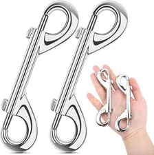 Extra Large 4.7 Inch Double Ended Bolt Snaps Hooks 220Lbs Load Capacity Zinc All