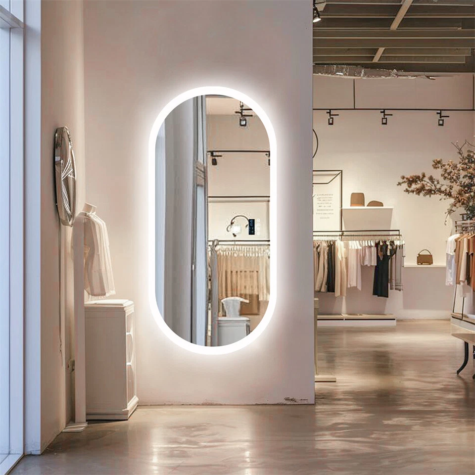 Espejo de baño LED antiniebla espejo de tocador de pared Bluetooth pantalla inteligente HD Foto 3 de 4