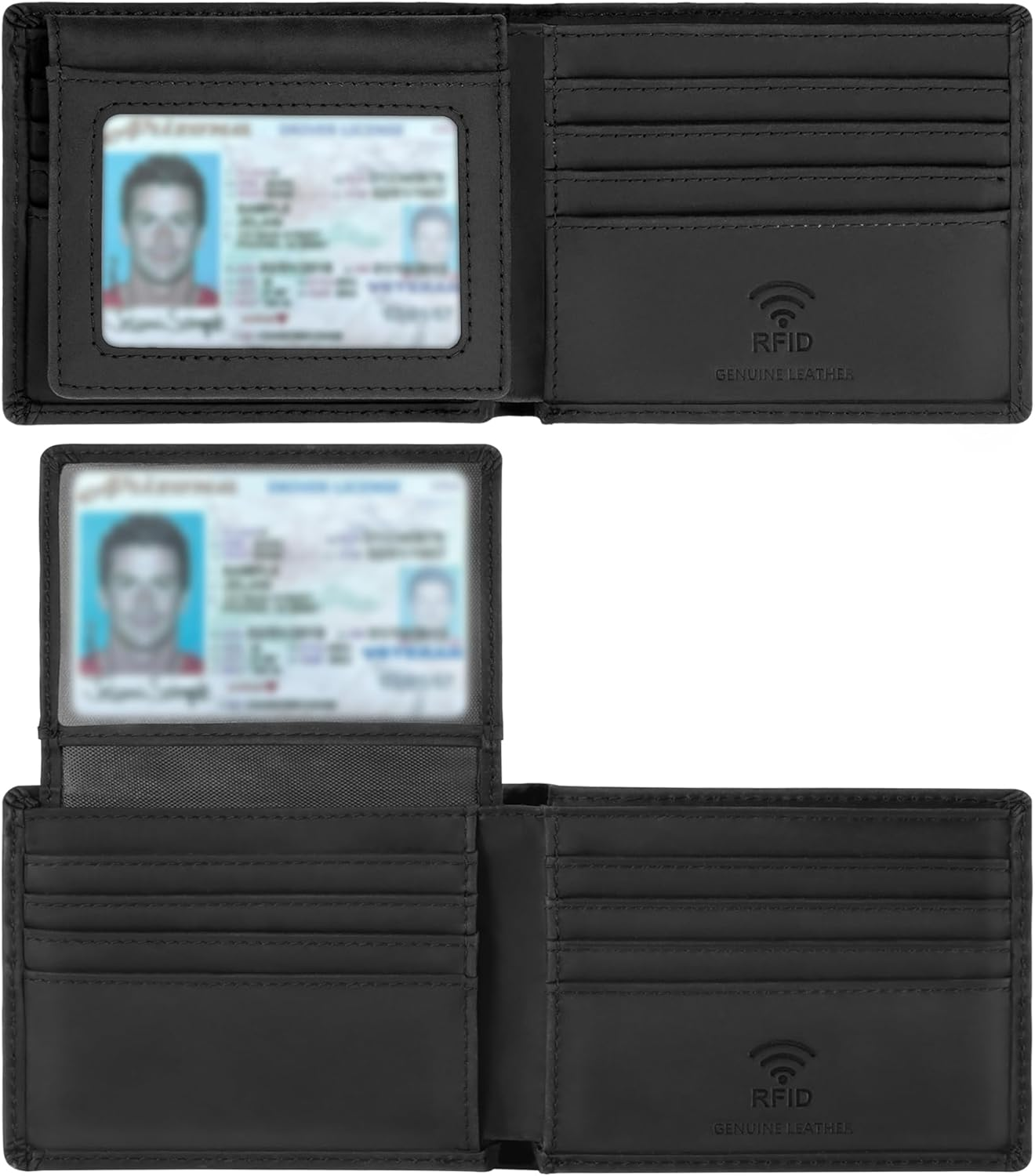 Travelambo Genuine Leather Men’s Bifold Wallet with Gift Box - Handmade Slim Design