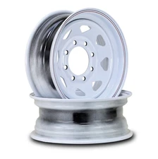LIBRA 16 x 6 Trailer Wheels 8 Lug on 6.5" Bolt Pattern White Spoke, Set 2-17016