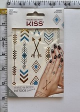 Metallic Temporary Tattoo Turquoise Gold Silver Tattoo Set of 2 Sheets