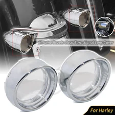 Chrome Bezels Turn Signal Clear Lens Covers For Harley Dyna Road Glide Softail