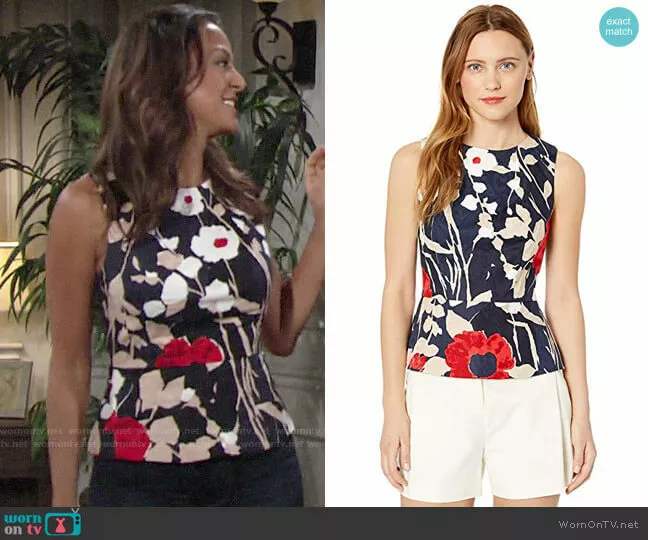 Trina Turk Women s Milagro Peplum Top 4 Jardin De Paris NWT 228