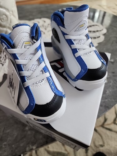 NEW in Box Infant's FILA Sneakers Size 6.5 GRANT HILL 2 - WHITE N BLUE LEMO - Picture 11 of 16