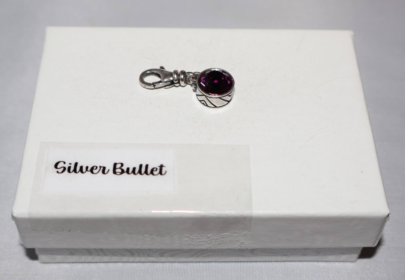 Silpada Sterling Silver February Birthstone Purple Clip On Charm Pendant C2528