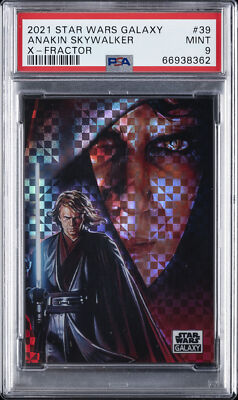 2021 TOPPS CHROME STAR WARS GALAXY X-FRACTOR #39 ANAKIN SKYWALKER 3/10 PSA 9