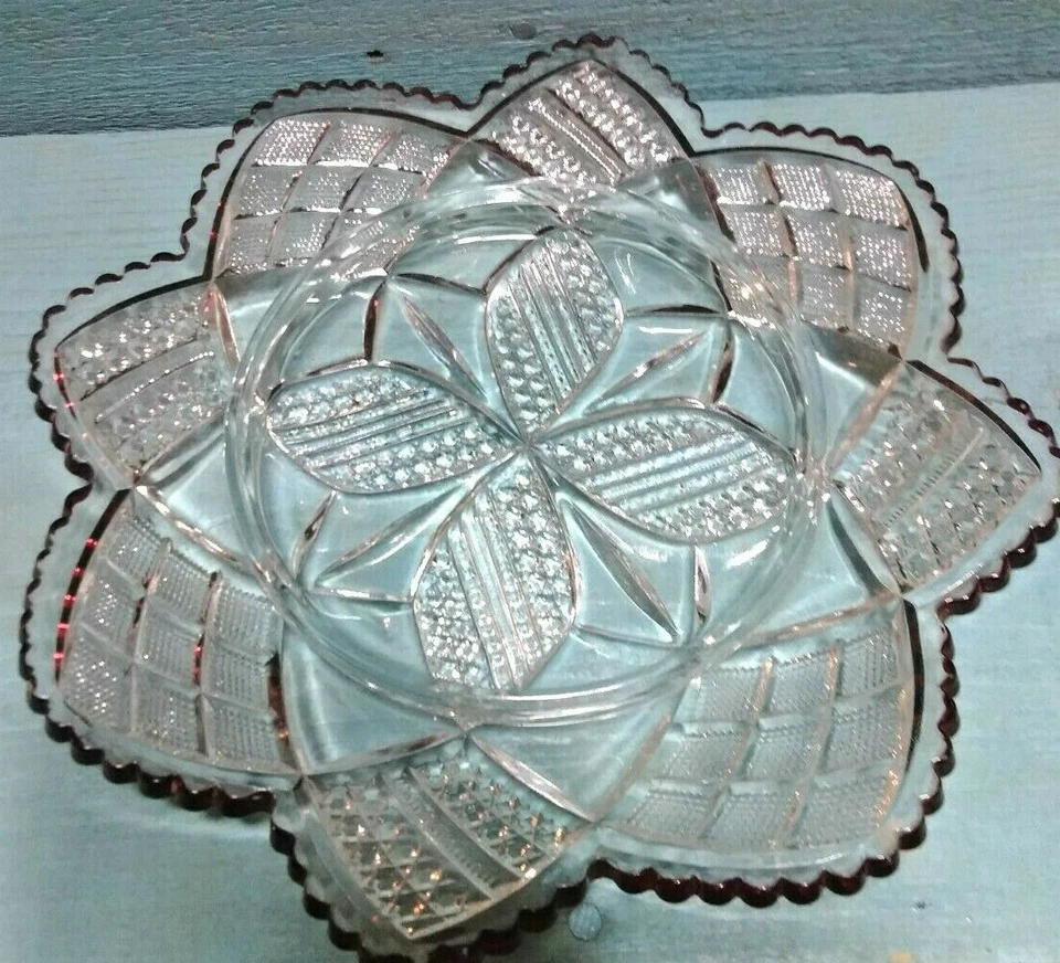 Antique Vintage EAPG Glass Dome Lid Butter Dish Ruby Stained FREE SHIPPING! - Image 3 of 4