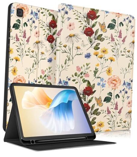 for Samsung Galaxy Tab S6 Lite Case 10.4 Inch 4-for Tab S6 Lite-Vintage Flower