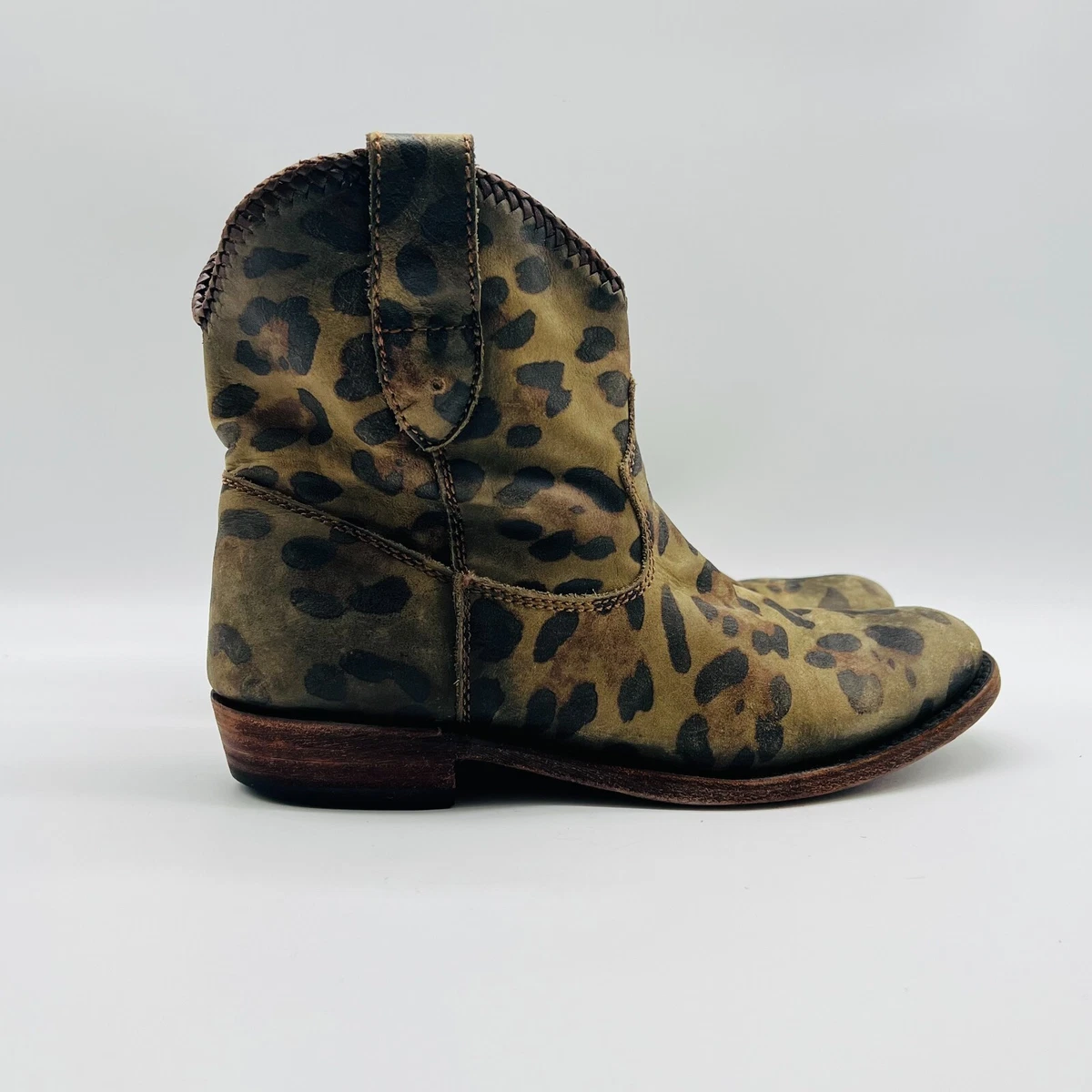 Liberty Black Ladies Cheetah Miel Boots Size 7 Black Green Ankle