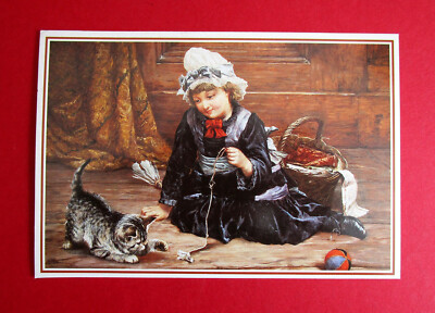 EDGAR BUNDY 6,15'' x 4,50'' VINTAGE KUNSTKARTE ''PLAY FELLOWS'' BEREIT ZUM RAHMEN