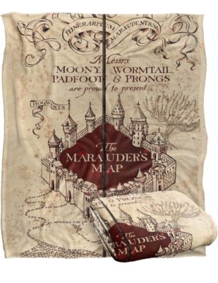 Harry Potter Marauder's Map Officially Licensed Super Soft Blanket 50  x 60 