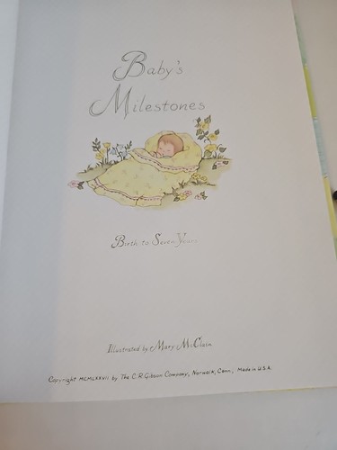 CR GIBSON Baby’s Milestone Memory Book Mary McClain nascita a 7 anni vintage NUOVO - Foto 15 di 15