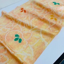 UnUsed Sunlit Marigold #B 14x66 LONG Shibori Tie Dyed Silk Kimono Fabric SE99