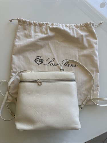 Loro Piana Extra Pocket White Backpack 100% Calf Leather Made In Italy