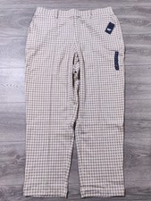 Lands End Pants Womens Large 14-16 Sport Knit Tapered Leg High Rise Beige