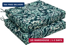 2 Pack Outdoor Patio Chair Cushions Water Resistant 18.5x16x3 High Density Foam