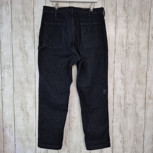 UNIQLO UOMO taglia large 36 pollici pantaloni da lavoro utility falegname jeans denim relaxed - Foto 5 di 9