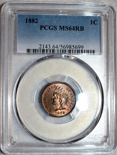 PCGS MS-64 RB 1882/88 Snow-1 "Sleepy Eyes " RPD Indian Head Cent, Popular RPD! - Picture 2 of 4