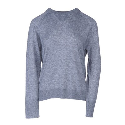 Max Mara Weekend Damen Pullover Grau Wolle Wollmischung Rundhals Gr. M Neu