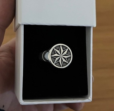North Star Signet Ring 925 Sterling Silver Handcrafted Ring US Duty Free