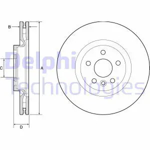 Disque de frein ventilé BG9183C DELPHI pour LAND ROVER JAGUAR - Image 4