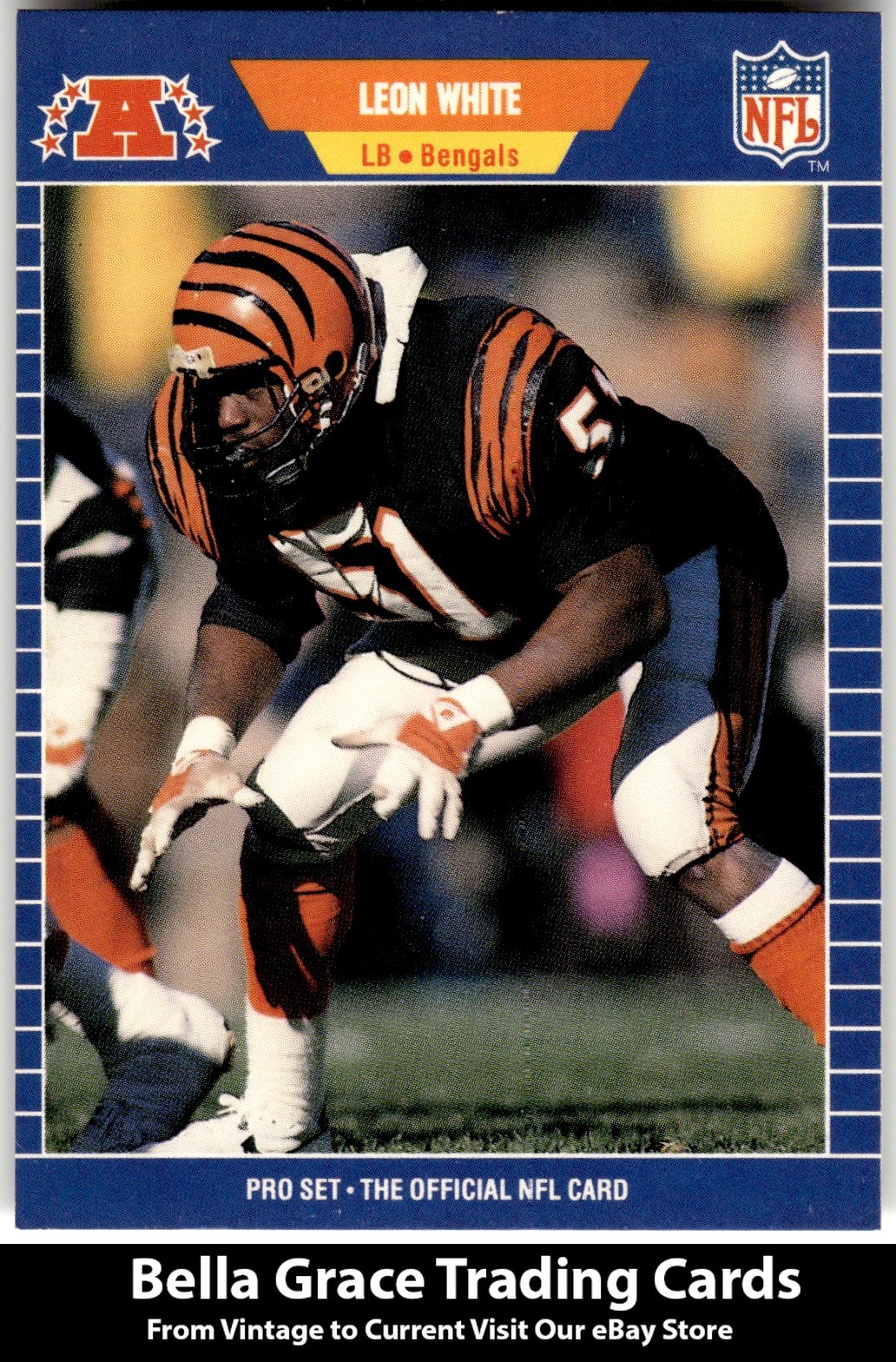 1989 Pro Set #69 Leon White Cincinnati Bengals Rookie NFL Football