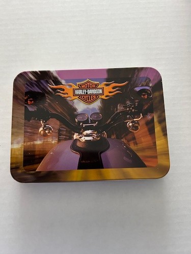 Collectable Harley Davidson Tin With 2 Decks Playing Cards & 1 Additional Deck