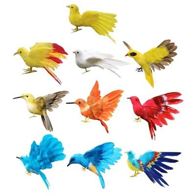 Colorful Simulation Bird Figurine for Balcony and Living Room Natural Accents