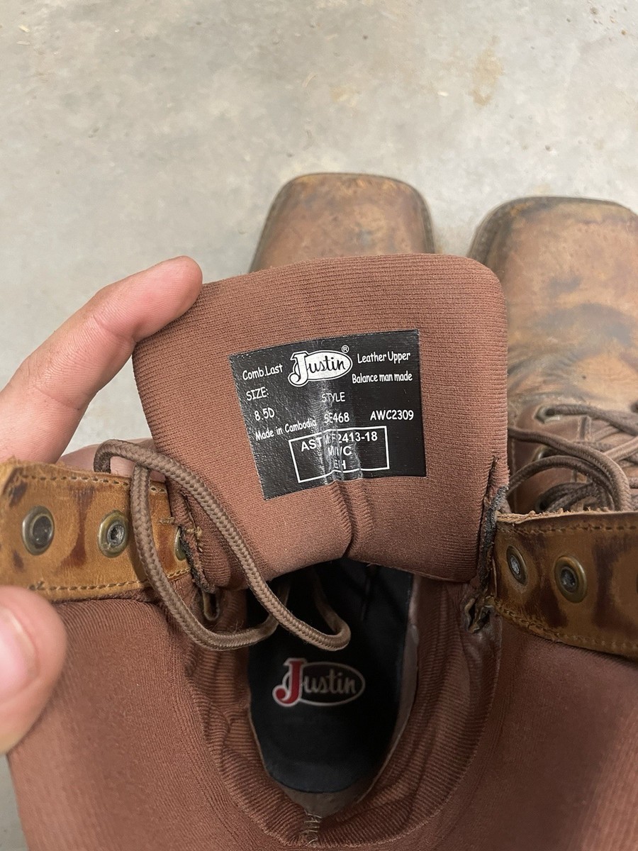 Lace Up Justin Work Boots View 4