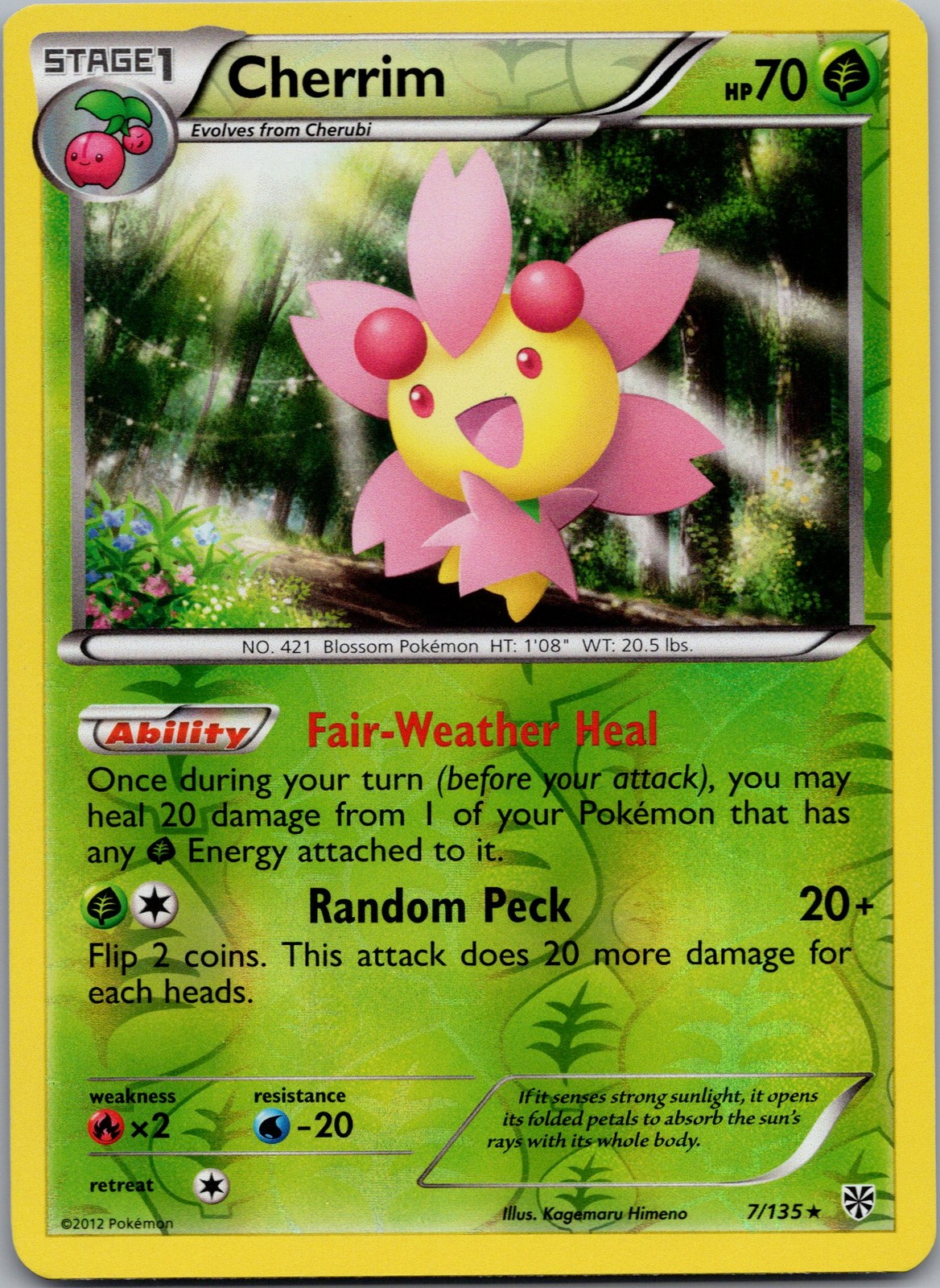 Cherrim Reverse Holo Rare Plasma Storm 7/135 NM