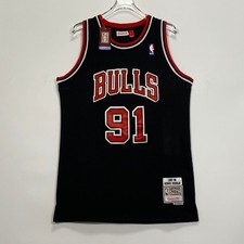 Dennis Rodman 91 Jersey, Embroidered, Black