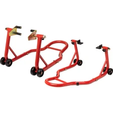 HP Tools Front and Rear Motorcycle Stands - Red NC-6214