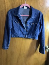 Cropped Denim Jacket Size Small In Great Condition with Pockets and Buttons