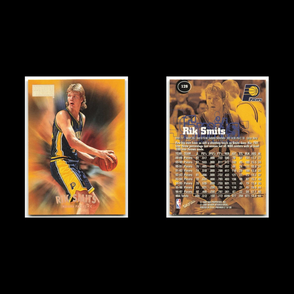 Rik Smits #129 1997 SkyBox Premium Indiana Pacers Basketball Card NBA NM - Image 3 of 3