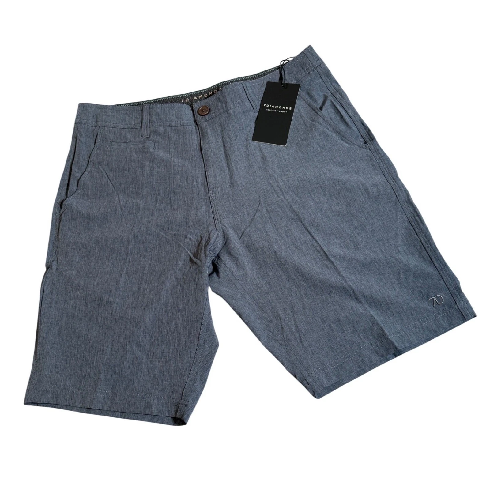 7Diamonds Velocity Performance Shorts Men 32 Charcoal Grey 4-Way Stretch $49 NWT