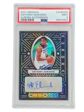 2021-22 Obsidian Anthony Edwards Aurora Auto SP #'d /99 PSA 9